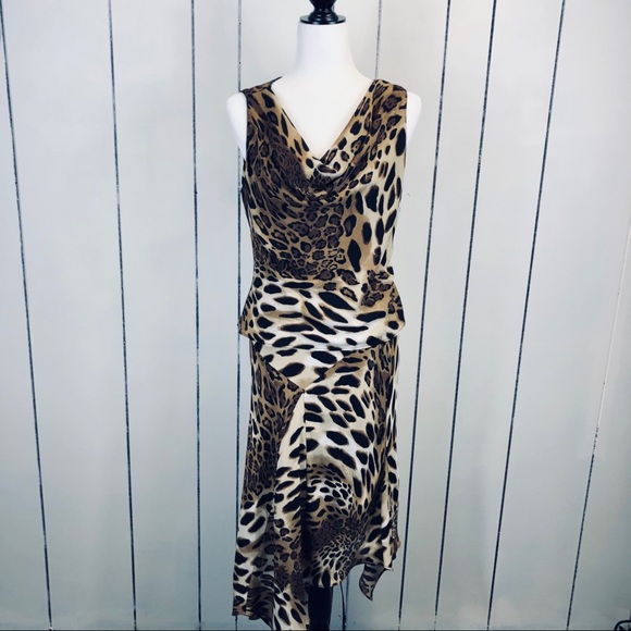 Vintage Leopard Print Drape Front Tank Sz 8 - Picture 7 of 7
